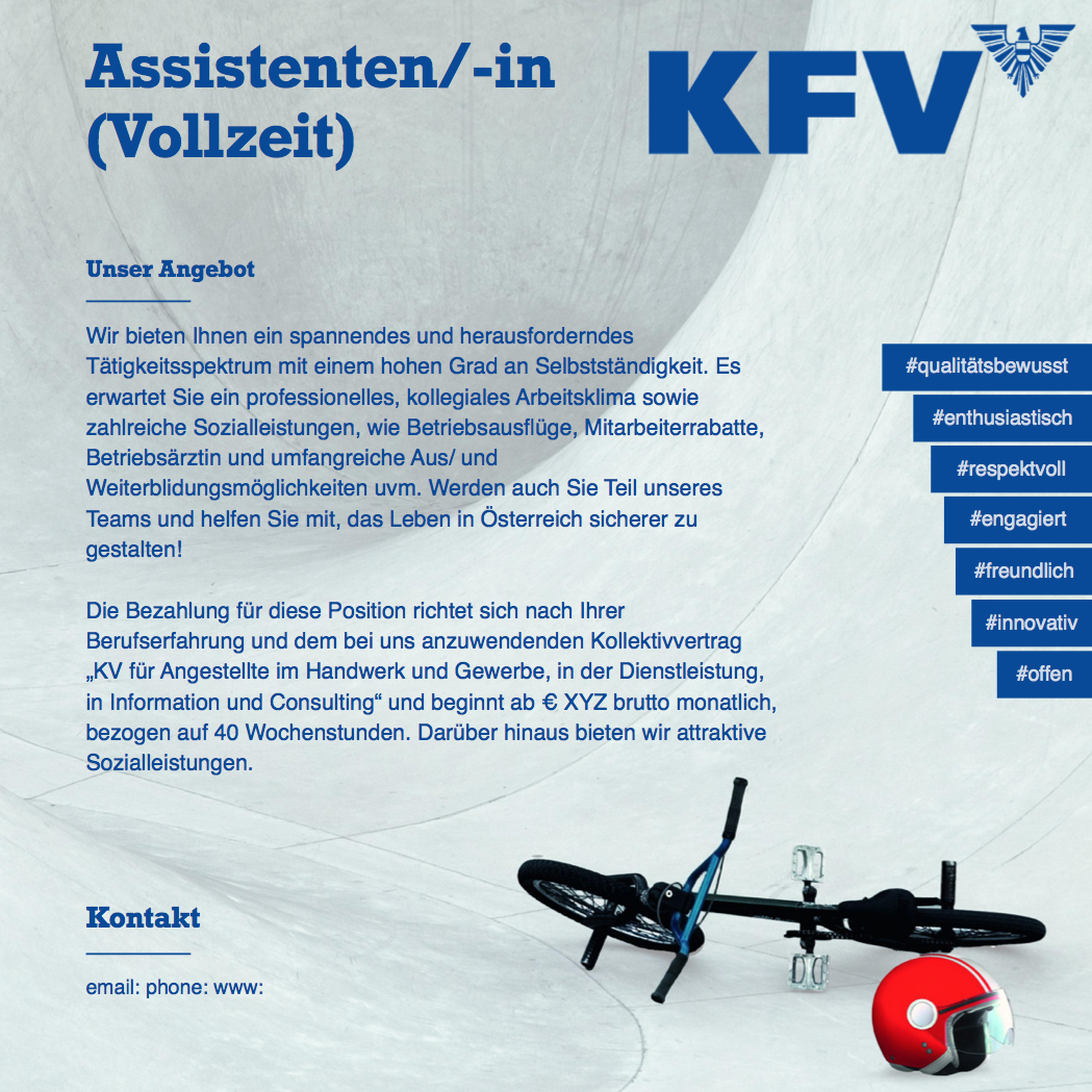 KFV: Job advertisement design