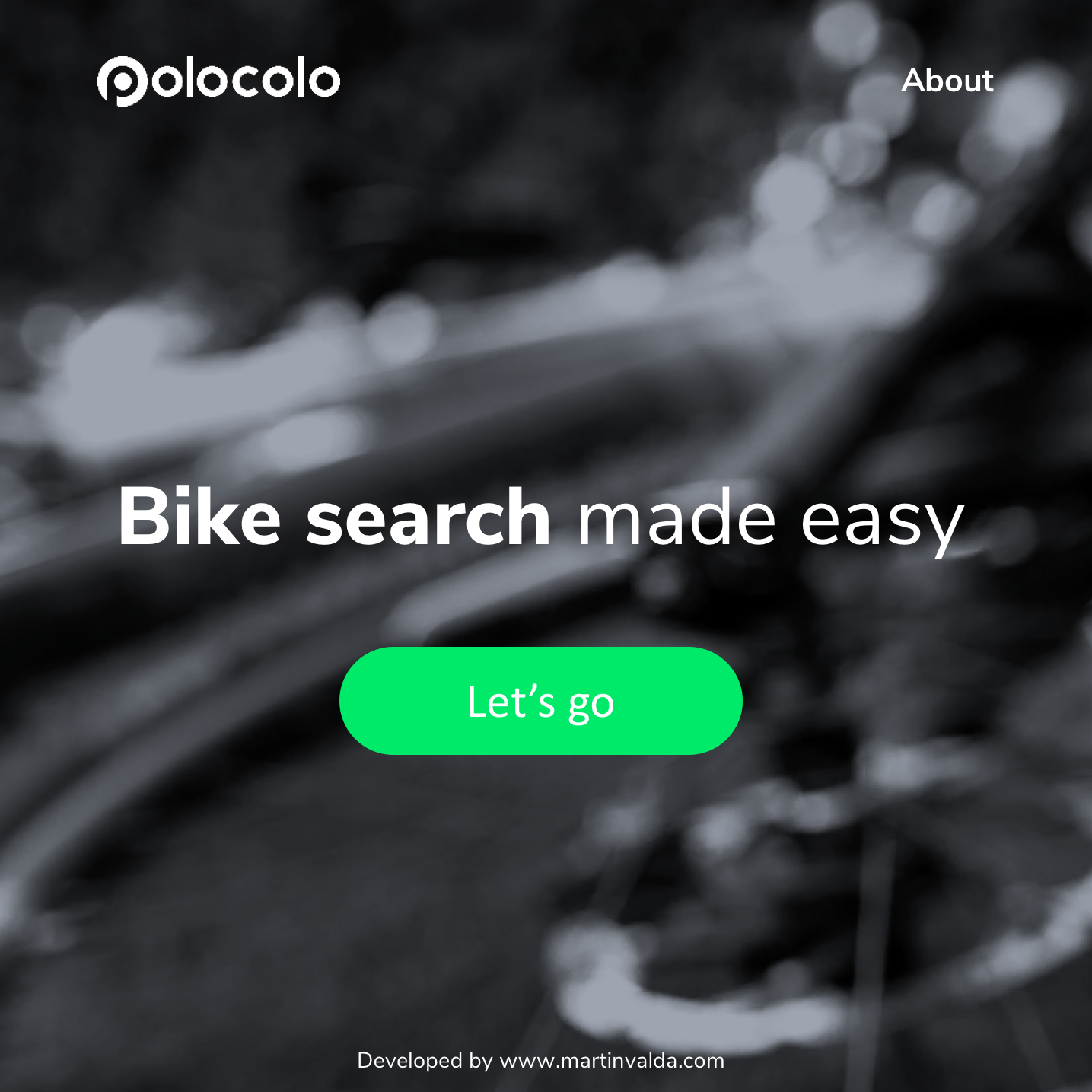 Web app design & development: Bike search engine (front & back end)